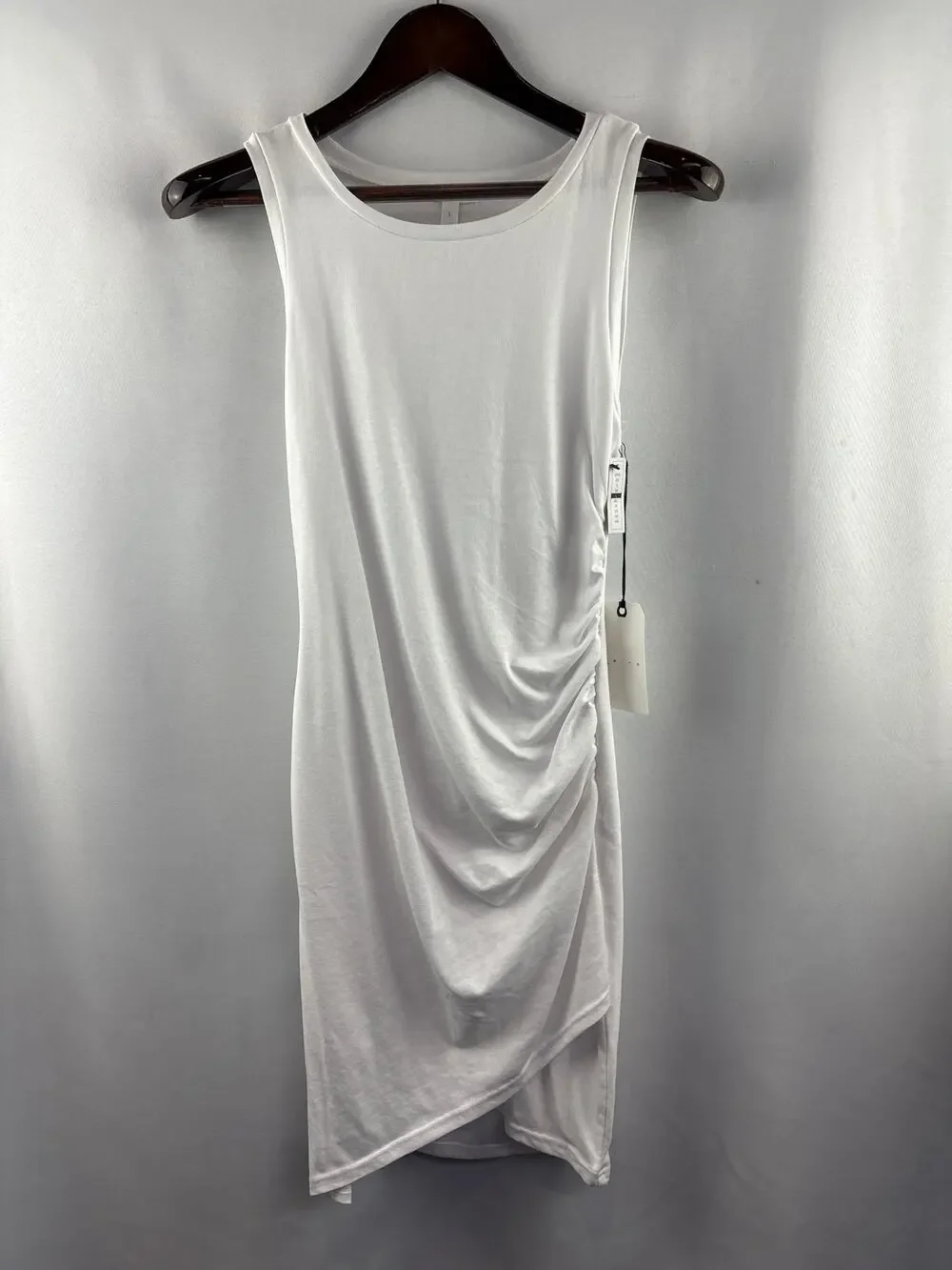 Women’s Leith Large White Ruched Midi Bodycon Dress